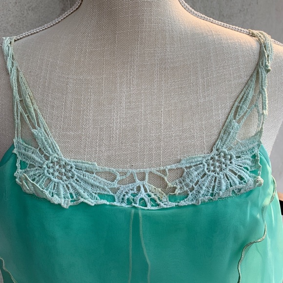 Vintage 70s green maxi dress XS - Picture 4 of 4